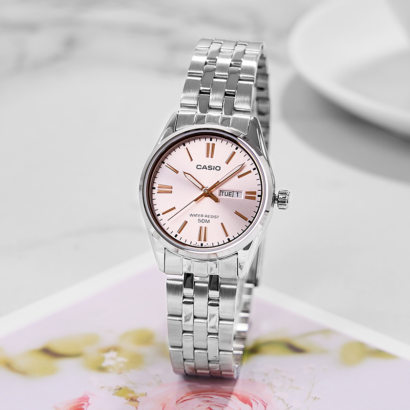 卡西欧CASIO手表女简约商务指针防水女表LTP-1335D-4A海外直邮