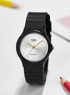海外直邮卡西欧CASIO手表小黑表指针防水石英学生考试用MQ-24-7E2