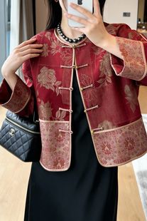 国风外套女 百搭圆领盘扣显瘦新中式 2025秋冬新款 时尚