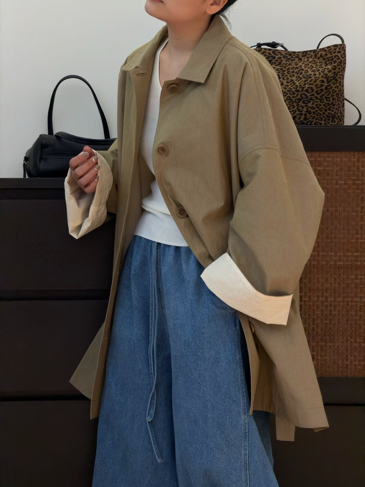 风格巨爱啊，日系风衣 松弛感满级 茧型翻领外套