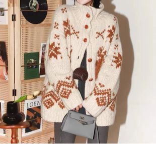 百搭立领拼色显瘦针织开衫 时尚 女 2025秋冬新款 CJZP设计师品牌