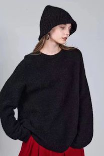 女 百搭圆领100%山羊绒针织衫 CJZP设计师品牌2025秋冬新款 时尚