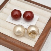 夸张凹槽珠珠时尚 免打孔耳钉轻奢复古耳夹耳坠耳饰 耳环无耳洞个性