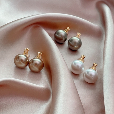 复古大气高颜值免打孔馒头珠耳夹