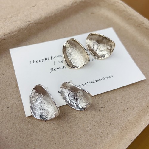 欧美独特金属凹片无耳洞耳环