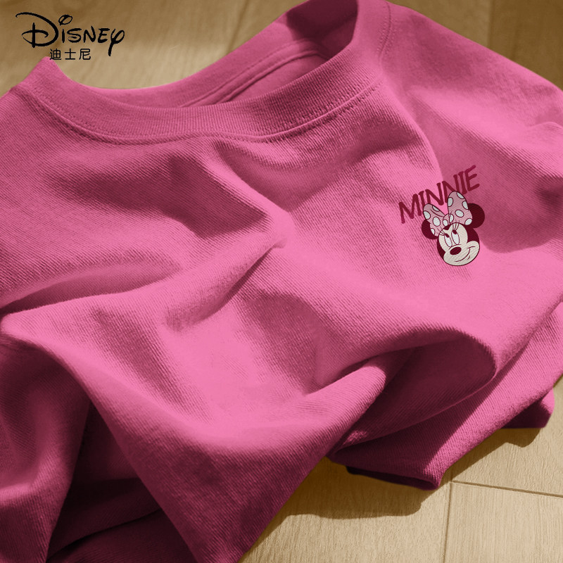 迪士尼女童短袖t恤纯棉2026新款女宝夏季半袖洋气宽松儿童夏装薄