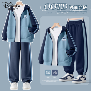迪士尼男童春套装2026新款帅气时髦大童男孩童装衣服运动儿童春装
