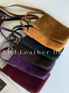 西在浙里|小众设计麂皮竖版手机包斜挎手提包