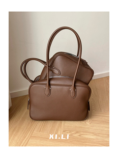 西在浙里|定制头层牛皮波士顿保龄球通勤小众包包