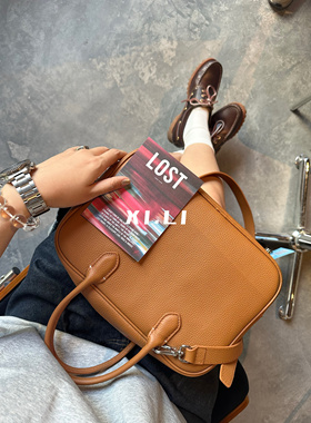 西在浙里｜定制头层牛皮波士顿保龄球通勤小众包包