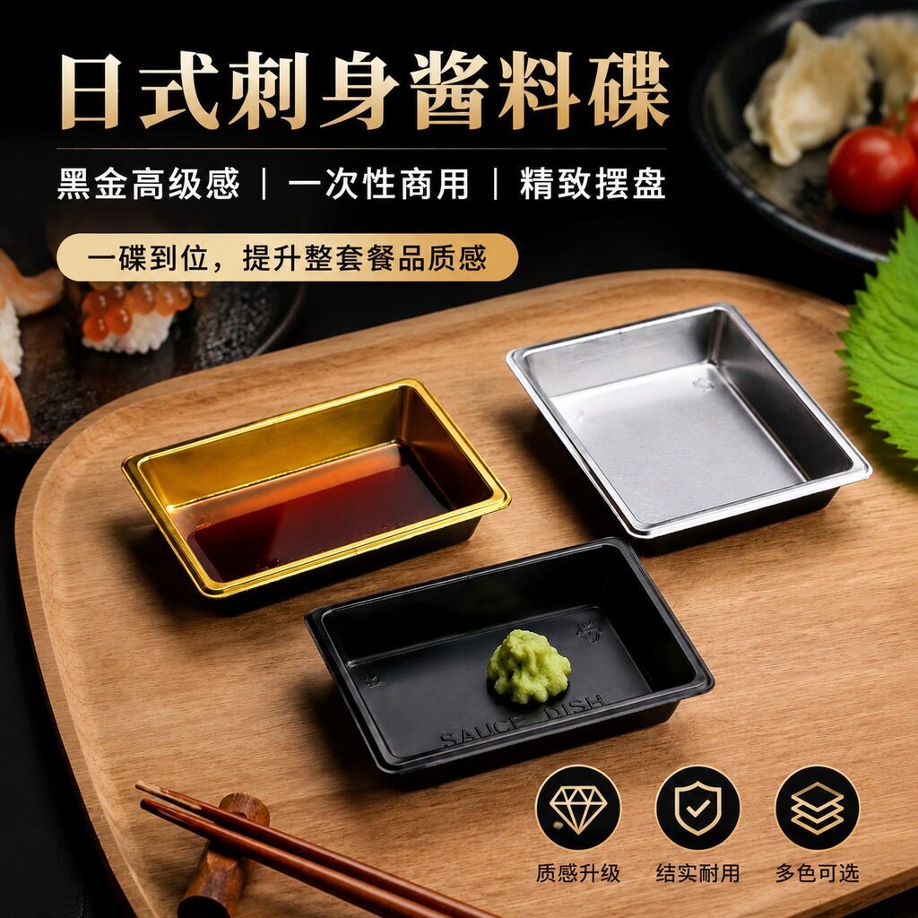 一次性商用长方形刺身芥末酱油碟