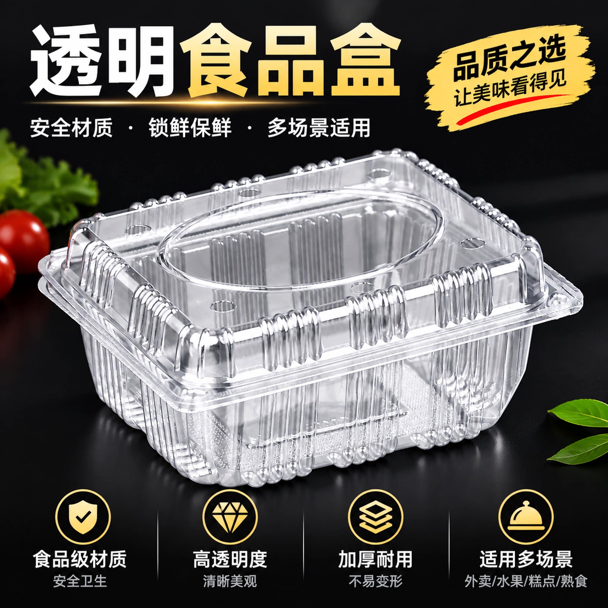 一次性透明有盖水果便当盒