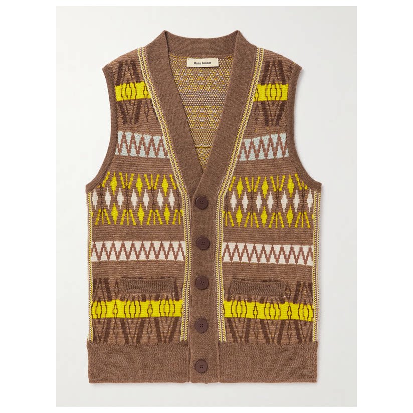 wales bonner freedom 提花针织初剪 羊毛软糯背心男