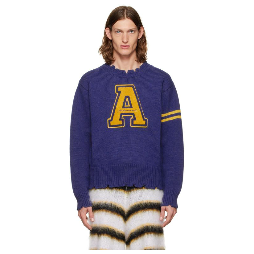 andersson bell 蓝色 varcity 毛衣女 男