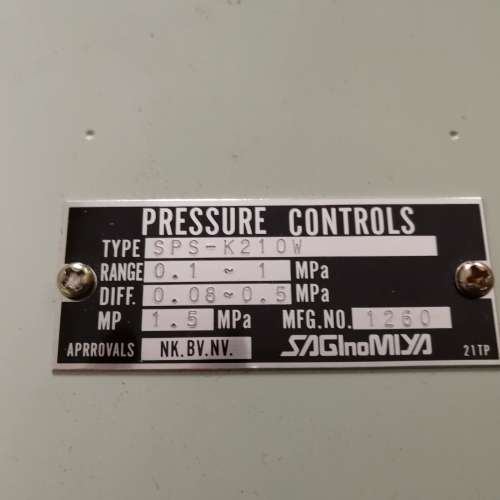 SPS-K210W 压力控制器 SAGLNOMIYA船用压力继电器