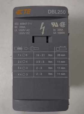 全新原装正品TE 泰科接线端子 DBL250 配电型接线 螺钉压线