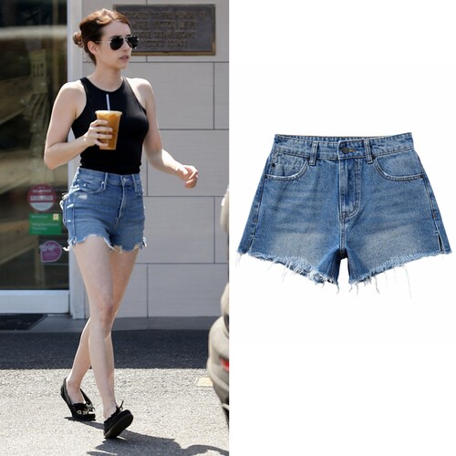 欧美风EmmaRobers同款牛仔短裤