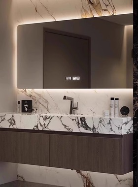 全铝蜂窝铝岩板浴室柜组合卫生间防水洗漱台一体洗手洗脸池台盆柜