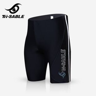 专业速干游泳裤 Tri 防尴尬泡温泉泳衣男士 男五分裤 SABLE黑貂 泳裤