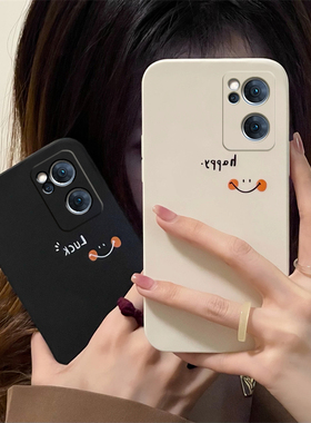 OPPOReno7手机壳简约reno7pro硅胶reno7se新款液态手机套全包防摔软壳磨砂可爱ins风情侣男女款白色