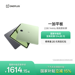一加平板电脑 大屏安卓平板 OPPO 144Hz 高刷原彩屏 2.8K 政府补贴平板 67W超级闪充学习游戏办公阅读