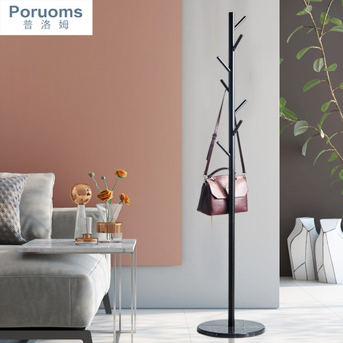 现代简约大理石落地衣帽架省空间