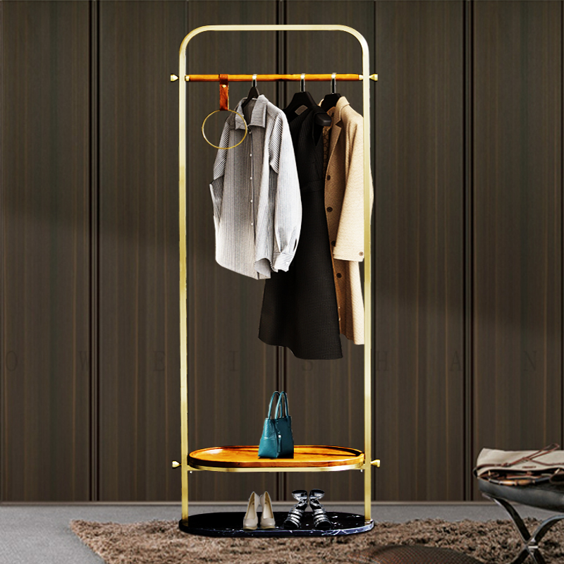意式轻奢不锈钢落地挂衣架子高端