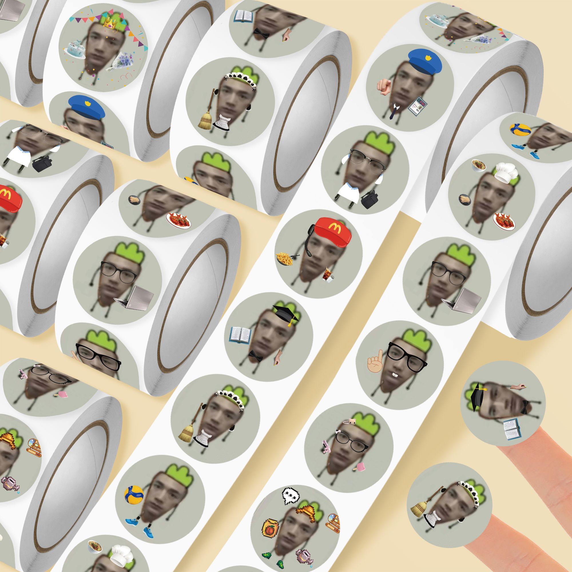 2000贴此沙萝卜卷卷贴此沙抽象猎奇头像应援装饰贴画抽象此沙应援