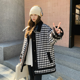 现货2024冬季新款两面穿千鸟格毛毛外套B173-8342-P195-K299，女装毛呢外套，浙宝173