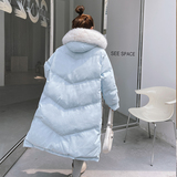 爆款大毛领羽绒棉服女中长款2024年冬季新款韩版宽松加厚棉衣棉袄，女装棉衣/棉服，浙宝173