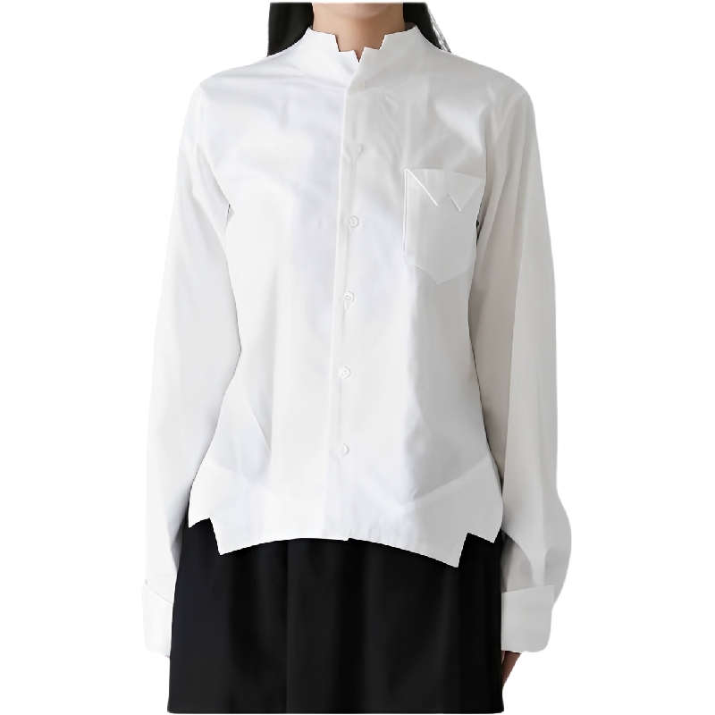 定制2025新款入秋暗黑系先锋设计师小众女装不规则解构长袖衬衫
