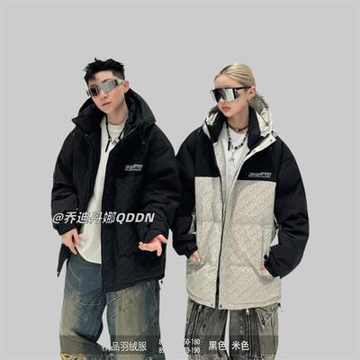 青少年加厚连帽白鸭绒羽绒服外套