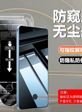 【带无尘舱防窥】适用vivoY500可指纹解锁防偷窥钢化膜V2506A防隐私手机膜可识别指纹解锁防窥屏防爆防摔贴膜
