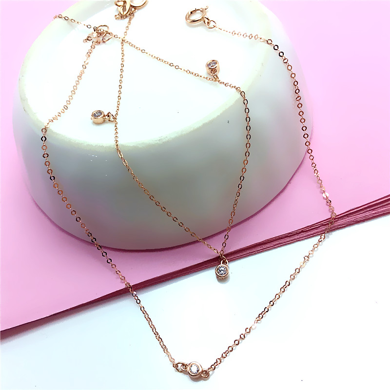 14K玫瑰金泡泡脚链时尚