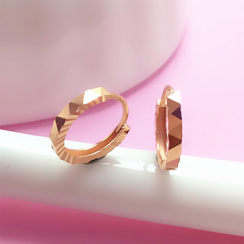 14K玫瑰金素金切面耳骨扣耳扣