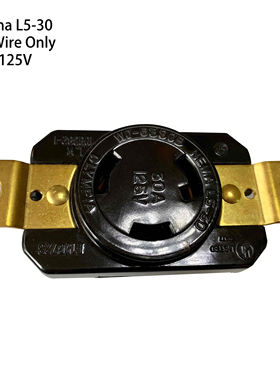 美标NEMA L5-30R 30A 125V 工业发电机面板 防松插座 WJ-6330B