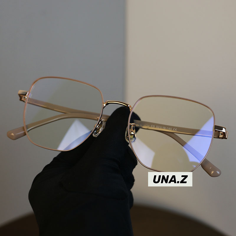 小红书文艺复古风方形奶茶色银框近视眼镜素颜大脸显瘦配防蓝光女