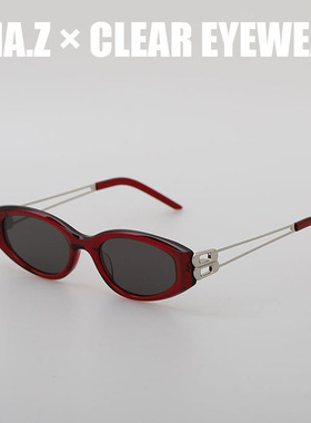 大女主既视超酷极窄红色猫眼墨镜