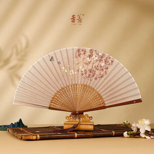 吉善扇子丝绸女士折扇杭州