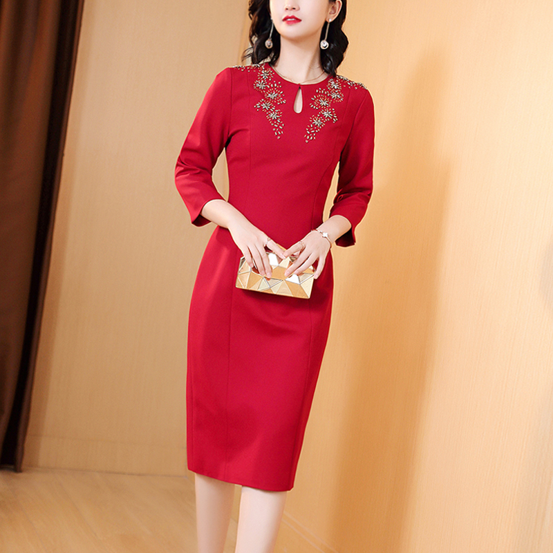 JINKAIX名媛A字裙聚酯纤维