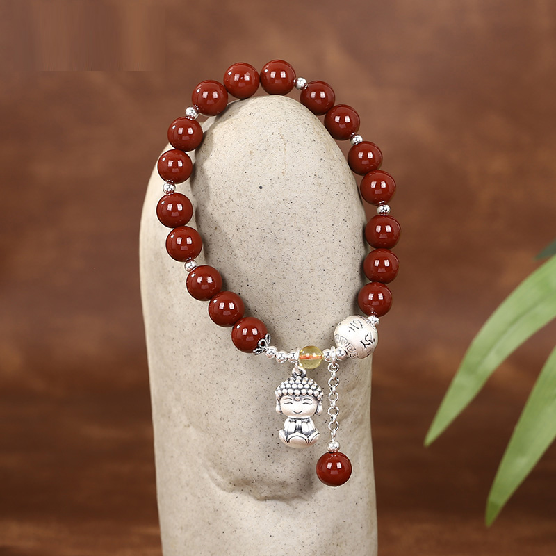 s999纯银莲花座佛手链