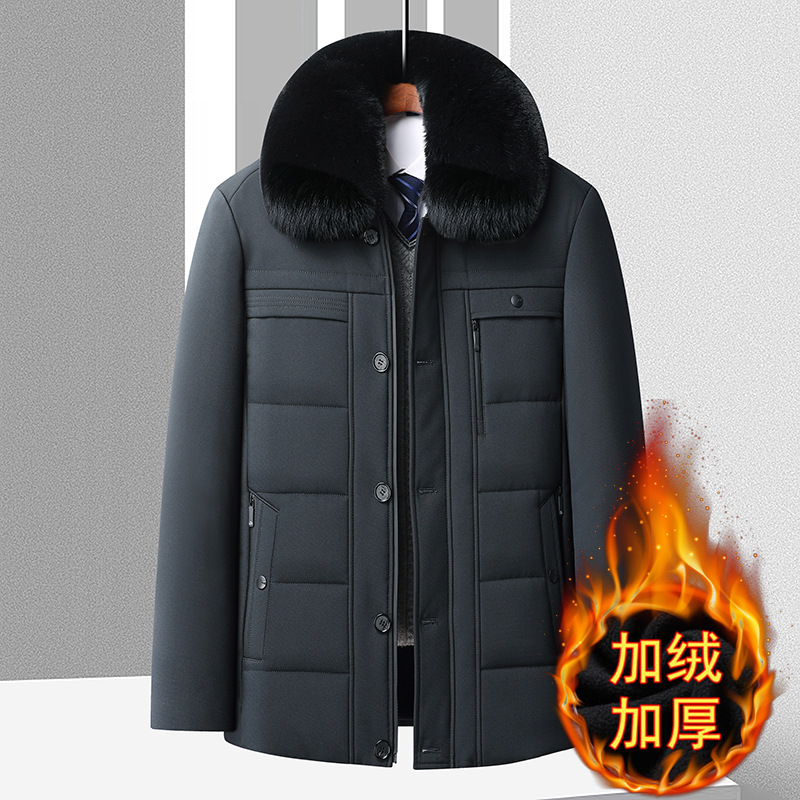 冬天男加绒加厚外套中老年50岁爸爸秋冬棉袄60爷爷70老人棉衣服男