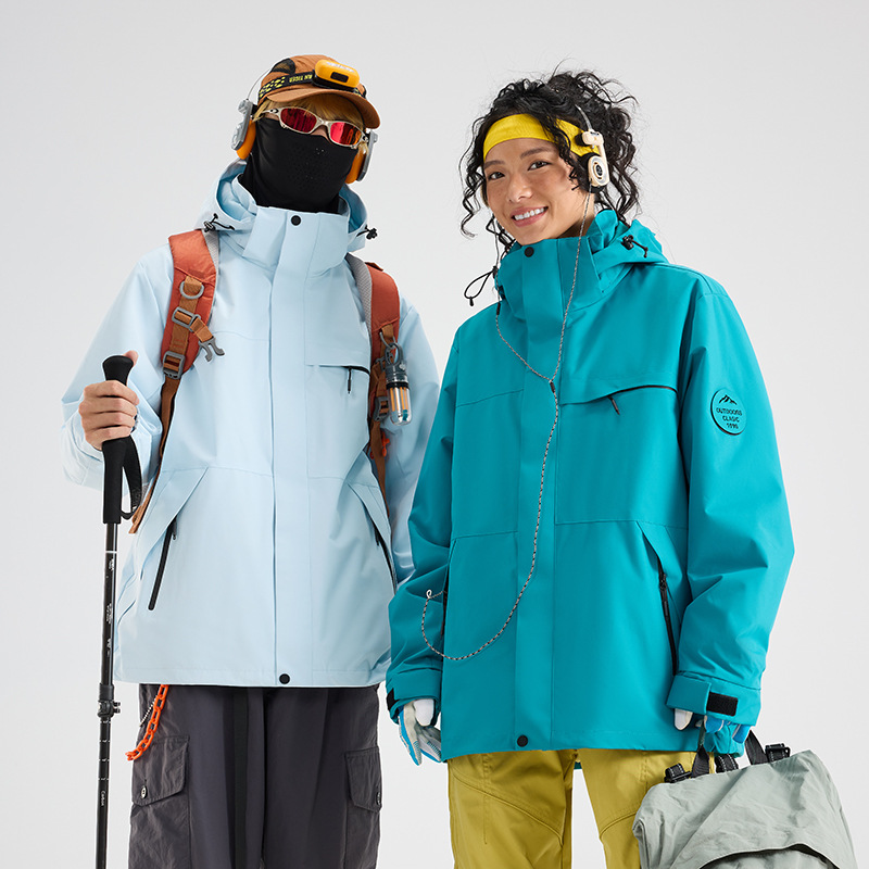 山系户外冲锋衣三合一男女秋冬防风防水潮流夹克外套可拆卸