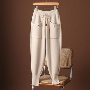 裤 工装 女加厚宽松羊绒哈伦裤 休闲马丁靴裤 高档女裤 运动裤 秋冬大码