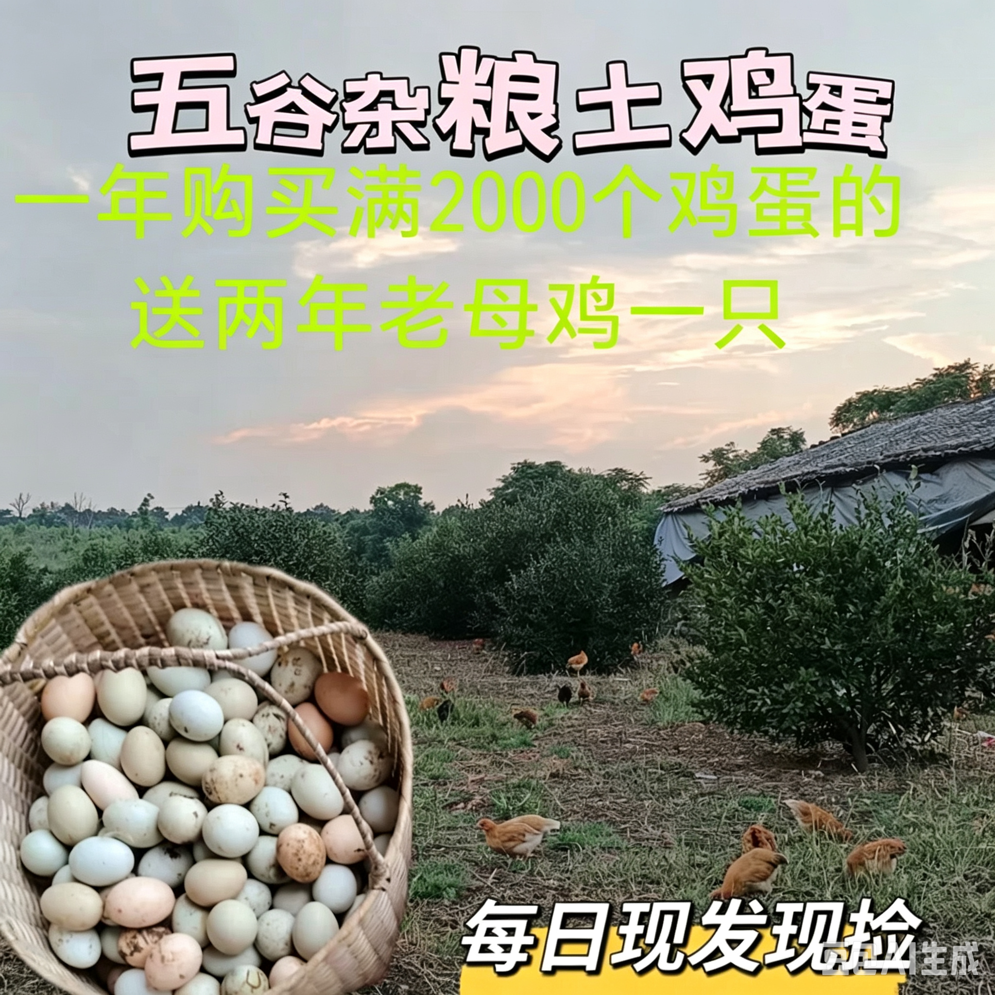 【顺丰包邮】江西老表正宗农家谷物虫草喂养无抗土鸡蛋现捡现发