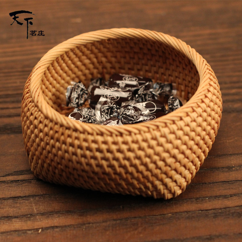纯手工藤编茶点盒小号果盒收纳盒 茶具配件 茶道零配饰品盒藤笔筒,餐饮具,茶道/零配,淘宝优惠券,粉丝福利购,淘宝优惠卷