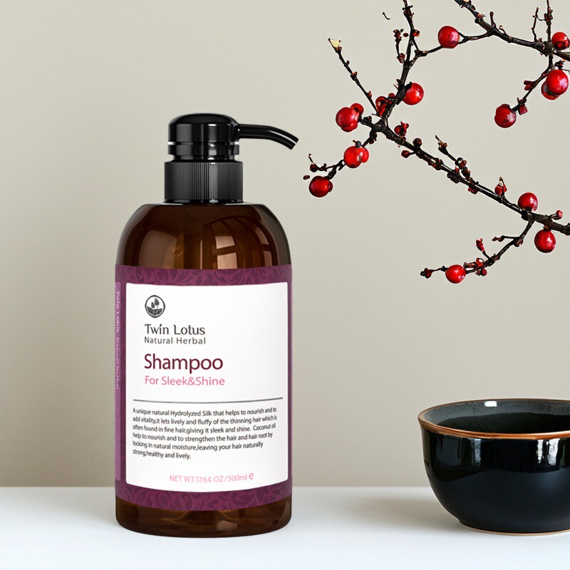 双莲植物丰盈去屑控油修复洗发露