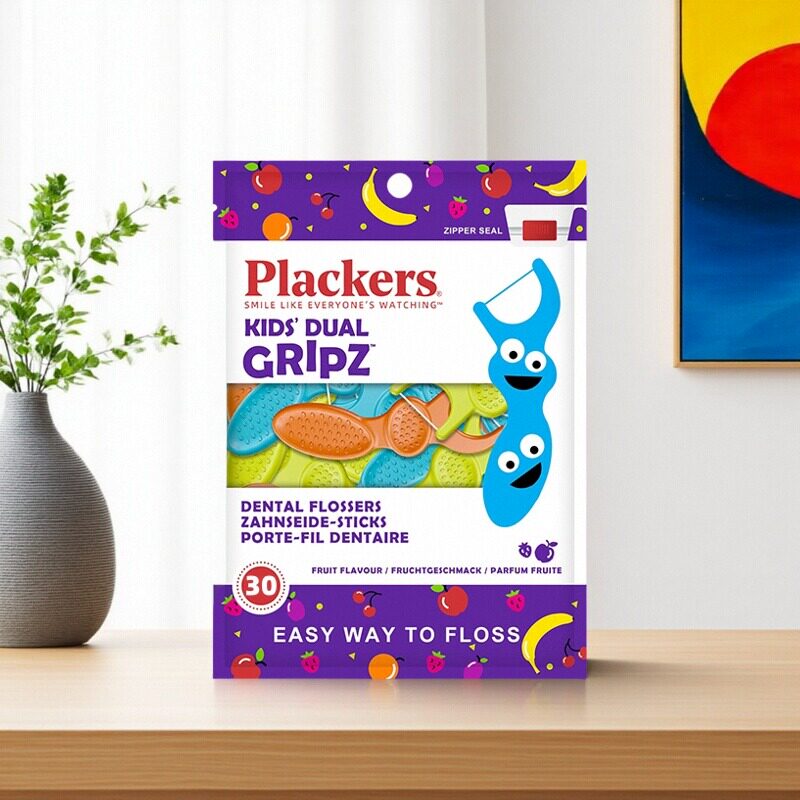 派乐丝儿童牙线棒30支 美国plackers弓形剔牙线宝宝牙签线水果味