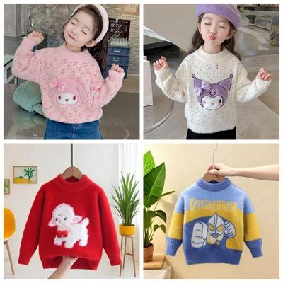 女童毛衣秋冬款卡通圆领针织衫