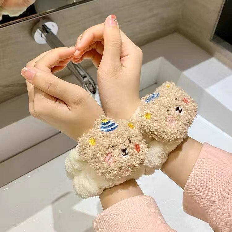 洗脸手腕带防水吸水防滑束发圈手环袖护卡通可爱防湿护腕带洗漱带